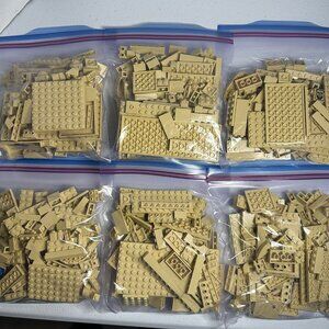 Genuine LEGO Bulk Lot - Bag of 100 Tan Pieces Various Szes & Shapes-No Mini Figs